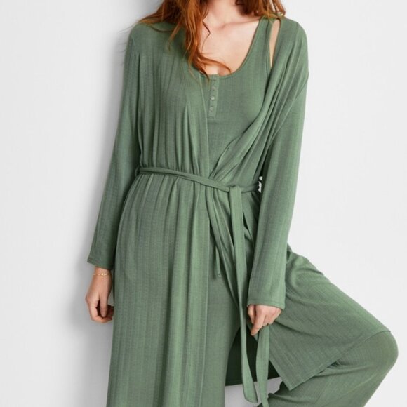 NWT...State of Day Women's Pointelle Long Open-Front Wrap  ONLY ROBE - Picture 4 of 5